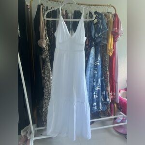 Jessica Simpson white strapless summer dress.